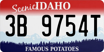 ID license plate 3B9754T