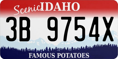 ID license plate 3B9754X