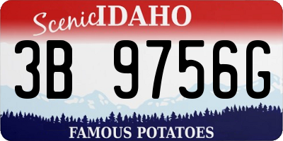 ID license plate 3B9756G