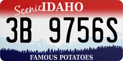 ID license plate 3B9756S