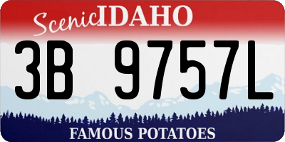 ID license plate 3B9757L
