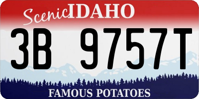 ID license plate 3B9757T