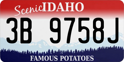 ID license plate 3B9758J