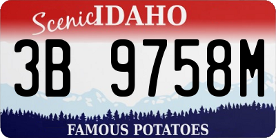 ID license plate 3B9758M
