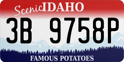ID license plate 3B9758P