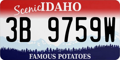 ID license plate 3B9759W
