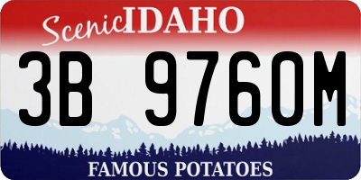 ID license plate 3B9760M