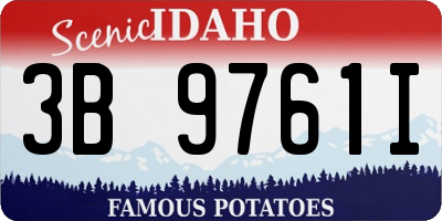 ID license plate 3B9761I