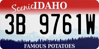 ID license plate 3B9761W