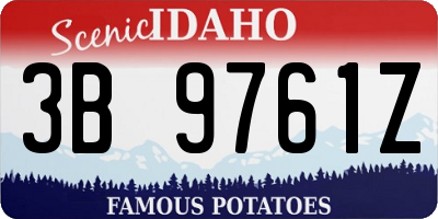 ID license plate 3B9761Z