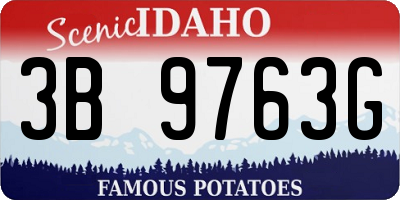 ID license plate 3B9763G