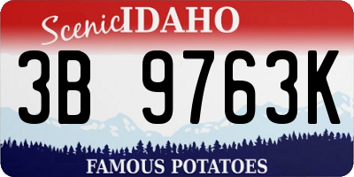ID license plate 3B9763K