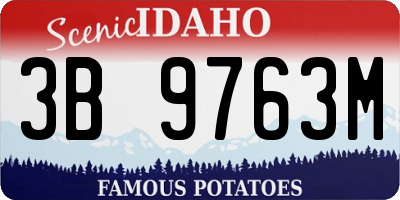 ID license plate 3B9763M