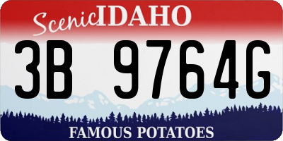 ID license plate 3B9764G