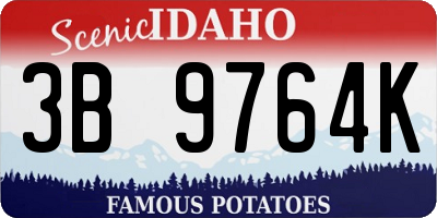 ID license plate 3B9764K