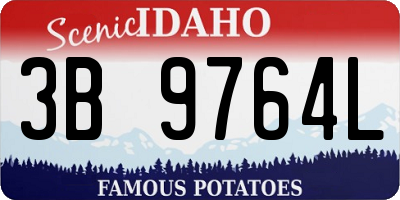 ID license plate 3B9764L