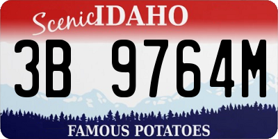 ID license plate 3B9764M
