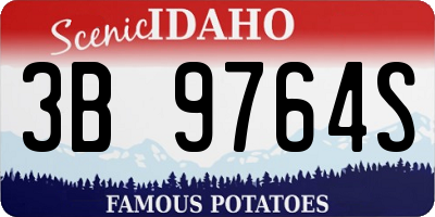 ID license plate 3B9764S