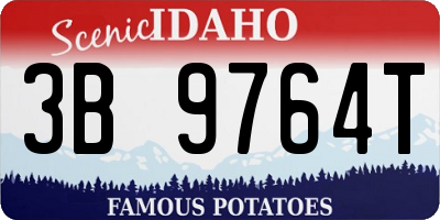ID license plate 3B9764T