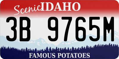 ID license plate 3B9765M