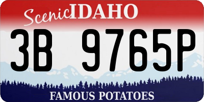 ID license plate 3B9765P