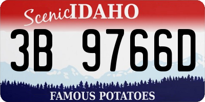 ID license plate 3B9766D