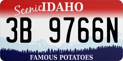 ID license plate 3B9766N
