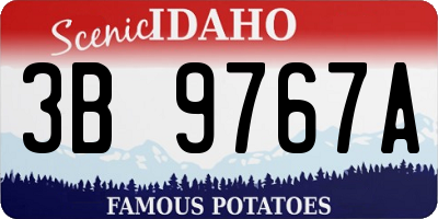 ID license plate 3B9767A