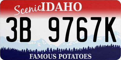ID license plate 3B9767K