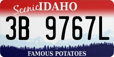 ID license plate 3B9767L