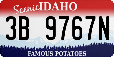 ID license plate 3B9767N