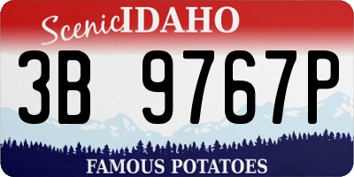 ID license plate 3B9767P