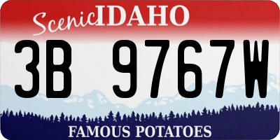 ID license plate 3B9767W