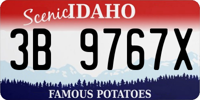 ID license plate 3B9767X