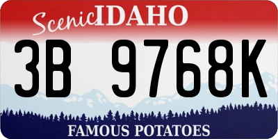 ID license plate 3B9768K