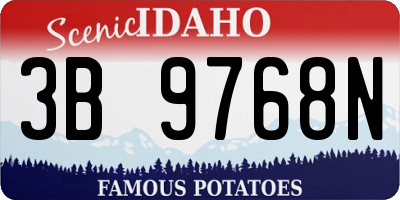 ID license plate 3B9768N