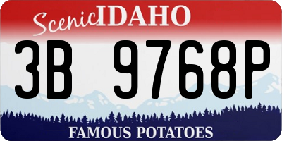 ID license plate 3B9768P