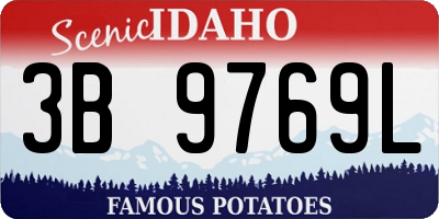 ID license plate 3B9769L