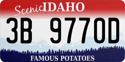 ID license plate 3B9770D
