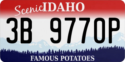 ID license plate 3B9770P