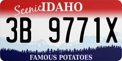 ID license plate 3B9771X