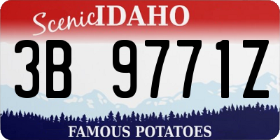 ID license plate 3B9771Z