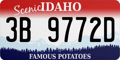ID license plate 3B9772D