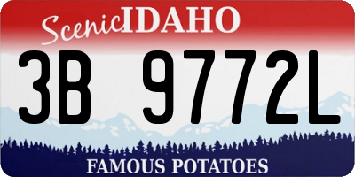 ID license plate 3B9772L