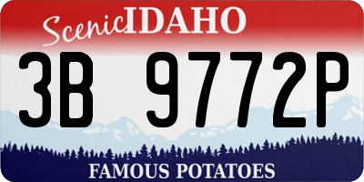 ID license plate 3B9772P