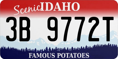 ID license plate 3B9772T