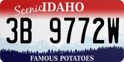 ID license plate 3B9772W
