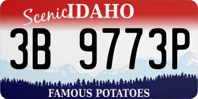 ID license plate 3B9773P