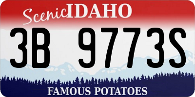 ID license plate 3B9773S