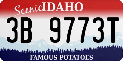 ID license plate 3B9773T